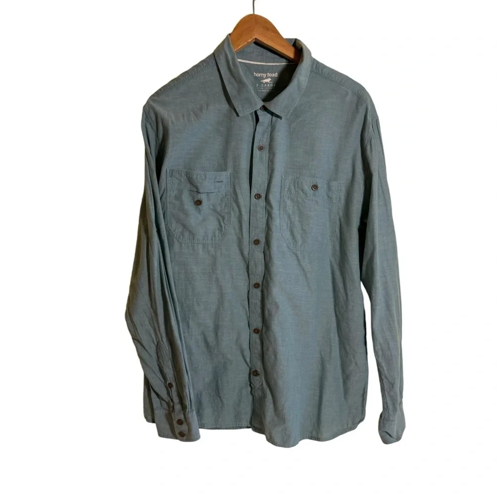 Horny Toad 100% Organic Cotton Button Down Shirt L